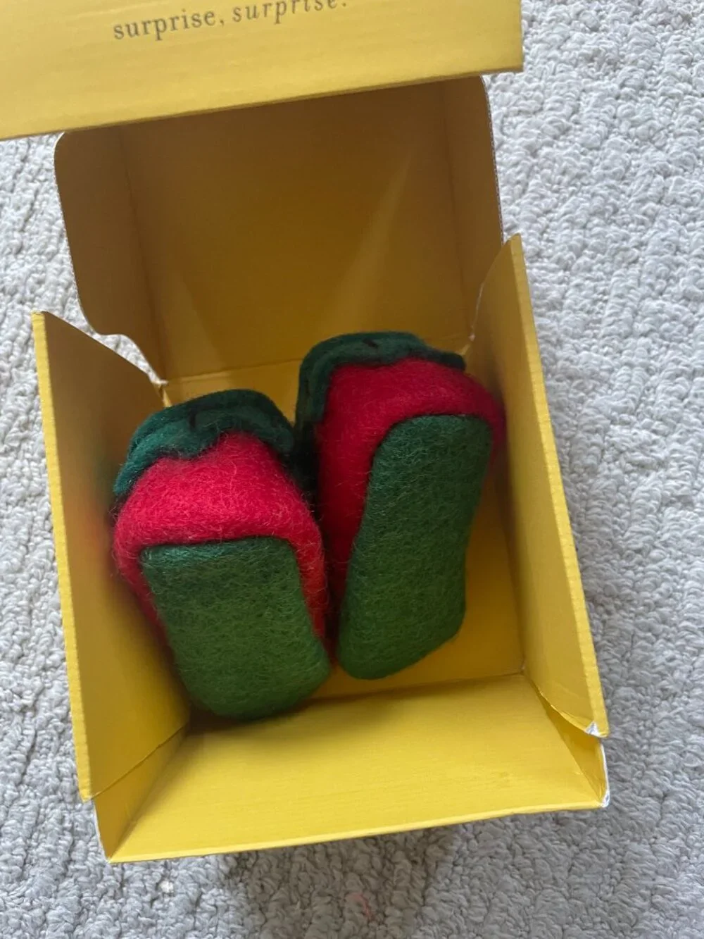 Wool strawberry booties from anthropologie